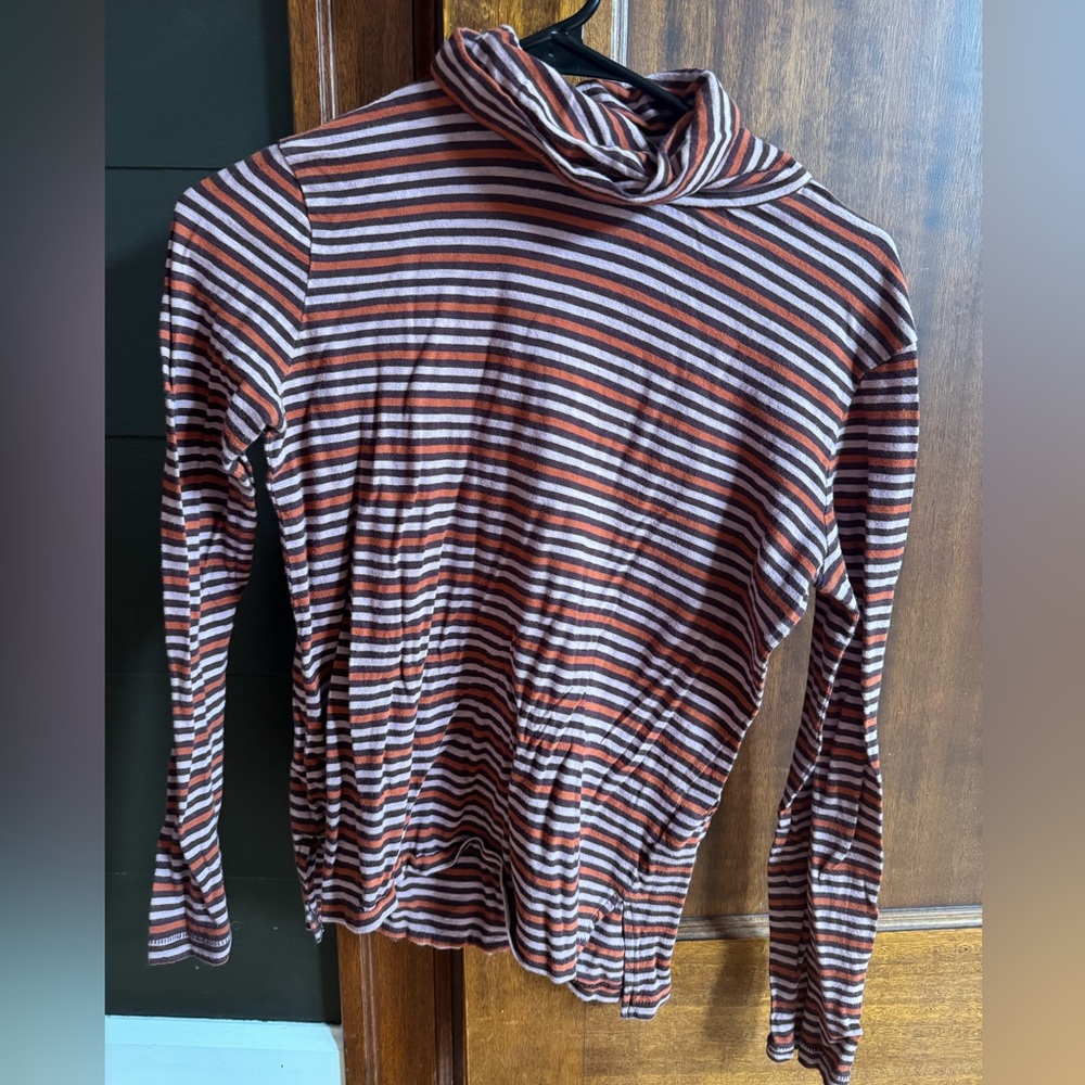 Madewell Striped Long Sleeve Turtleneck Top
